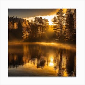 Sunrise Over Lake 7 Canvas Print