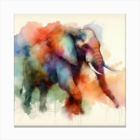 Elephant Watercolor Painting Canvas Print