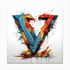 Letter V 3 Canvas Print