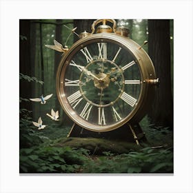 Clock In The Woods Canvas Print