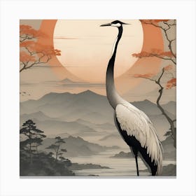 Asian Crane Canvas Print