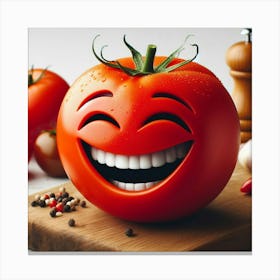 Smiley Tomato Canvas Print