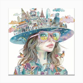 Girl In A Hat 11 Canvas Print