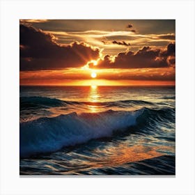 Sunset Over The Ocean 105 Canvas Print