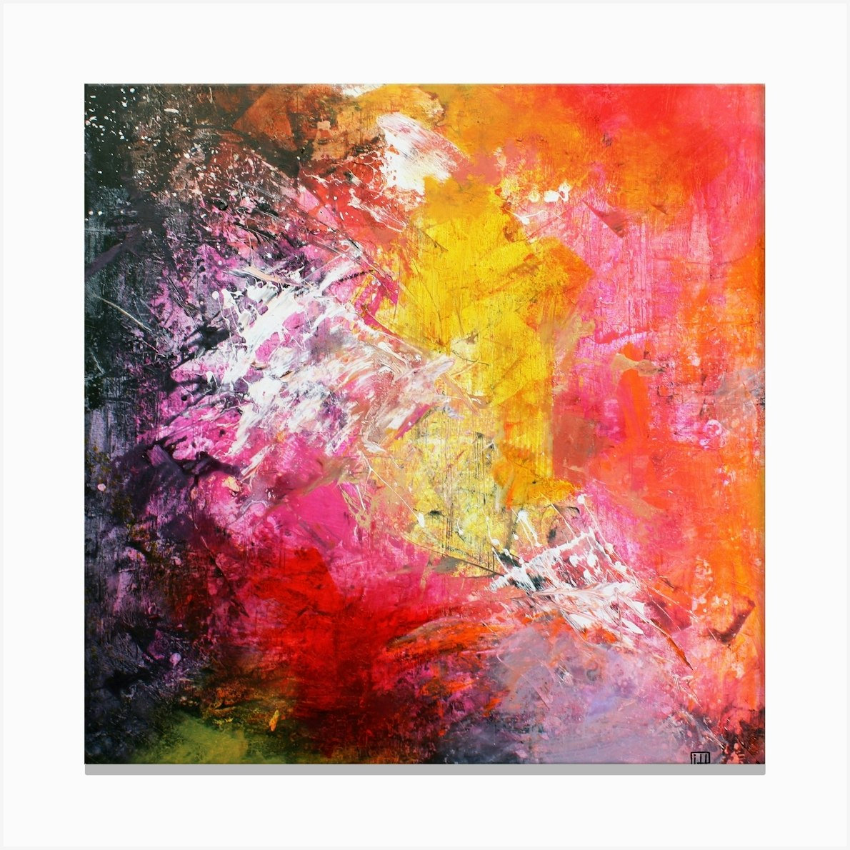 Abstract With Yellow Canvas Print by Studio Paint-ing
