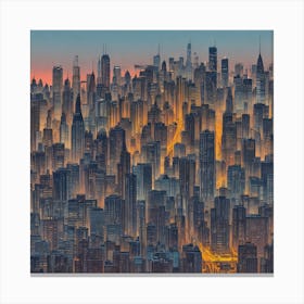 Cityscape Silhouette 1 Canvas Print