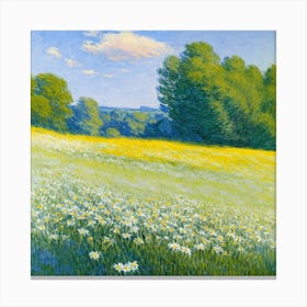 Daisy Field Monet Canvas Print