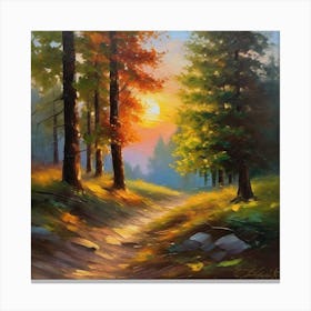 Sunset In The Woods 22 Canvas Print