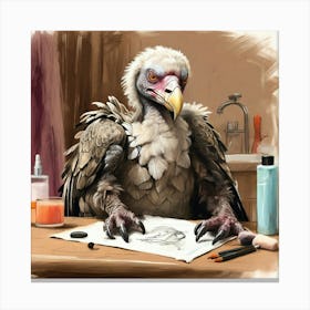 Vulture Drawing Canvas Print