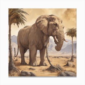 Egyptian Elephant Canvas Print