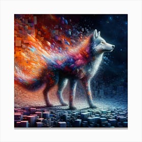 Abstract, wolf of cubes Canvas Print