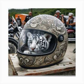 Tiger In Helmet Canvas Print