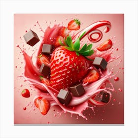 Strawberry splash 1 Canvas Print