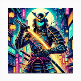 Samurai Cyber Punk Canvas Print