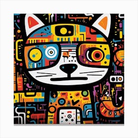 Abstract Cat Canvas Print