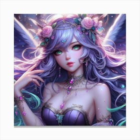 Anime Girl With Wings 1 Canvas Print