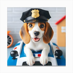 Beagle Police Officer~Reimagined 2 Canvas Print