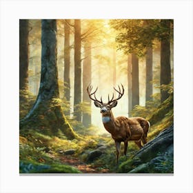 Deer In The Forest 138 Canvas Print