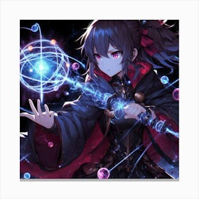 Anime Girl Holding A Magic Wand Canvas Print