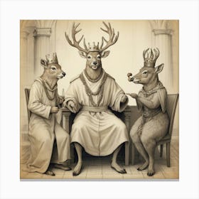 Kings Of Deer Canvas Print