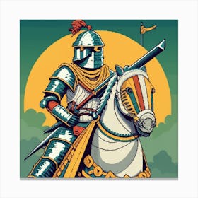 Pixel Art Medieval Knight Poster 2 Canvas Print