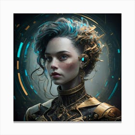 Girl With Blue Hair Canvas Print