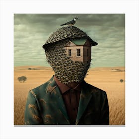 House In The Field Canvas Print