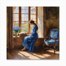 Girl By The Window Canvas Print