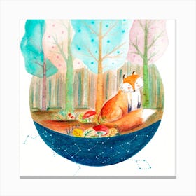 Fox And Whale 1 Canvas Print