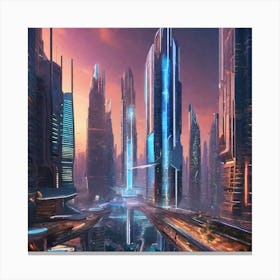 Futuristic City 97 Canvas Print