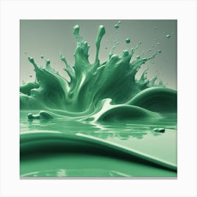 Splash Of Green Liquid Canvas Print