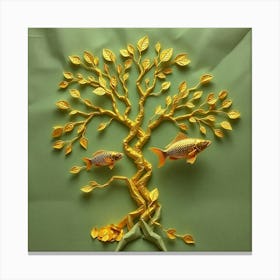 Gold Fish Tree 1 Canvas Print