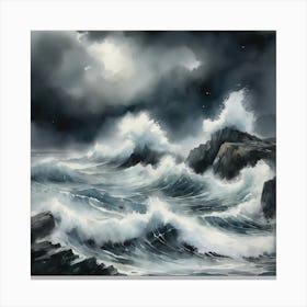 Stormy Sea art print 1 Canvas Print