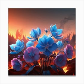 Flowers On Fire Canvas Print