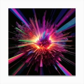 Laser Explosion Glitch Art 16 Canvas Print