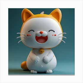 Kawaii Laughing Cat  Canvas Print