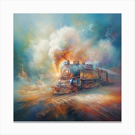 Train On The Tracks Canvas Print