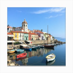 Portuguese Fishing Village Canvas Print