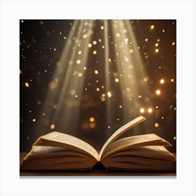 Open Book With Light Canvas Print