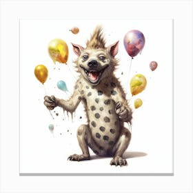 Hyena With Balloons 2 Canvas Print