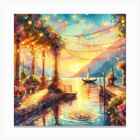 Sunset By The Lake Canvas Print