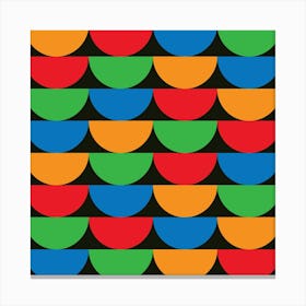 Mid Century Abstract Minimal Half Circles Canvas Print