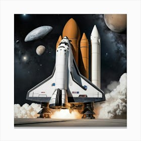 Space Shuttle Art Print 2 Canvas Print