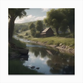 House On The River Canvas Print