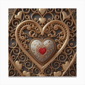 Ornate Vintage Hearts Lace Victorian Canvas Print