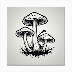 Mushroom Tattoo Canvas Print
