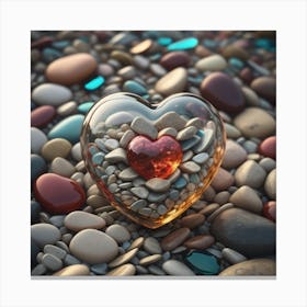 Heart Of Pebbles 1 Canvas Print