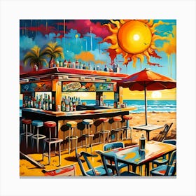 Sun Kissed 60s Vibes At The Beach Bar Oasis 1 Canvas Print