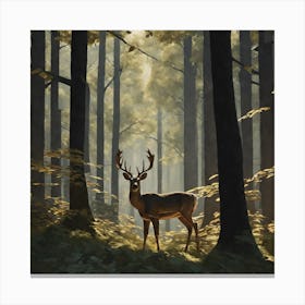 Deer In The Woods 23 Canvas Print