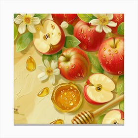 Rosh Hashanah Banner Texture With Apples And Hon 1718400529 2 Canvas Print